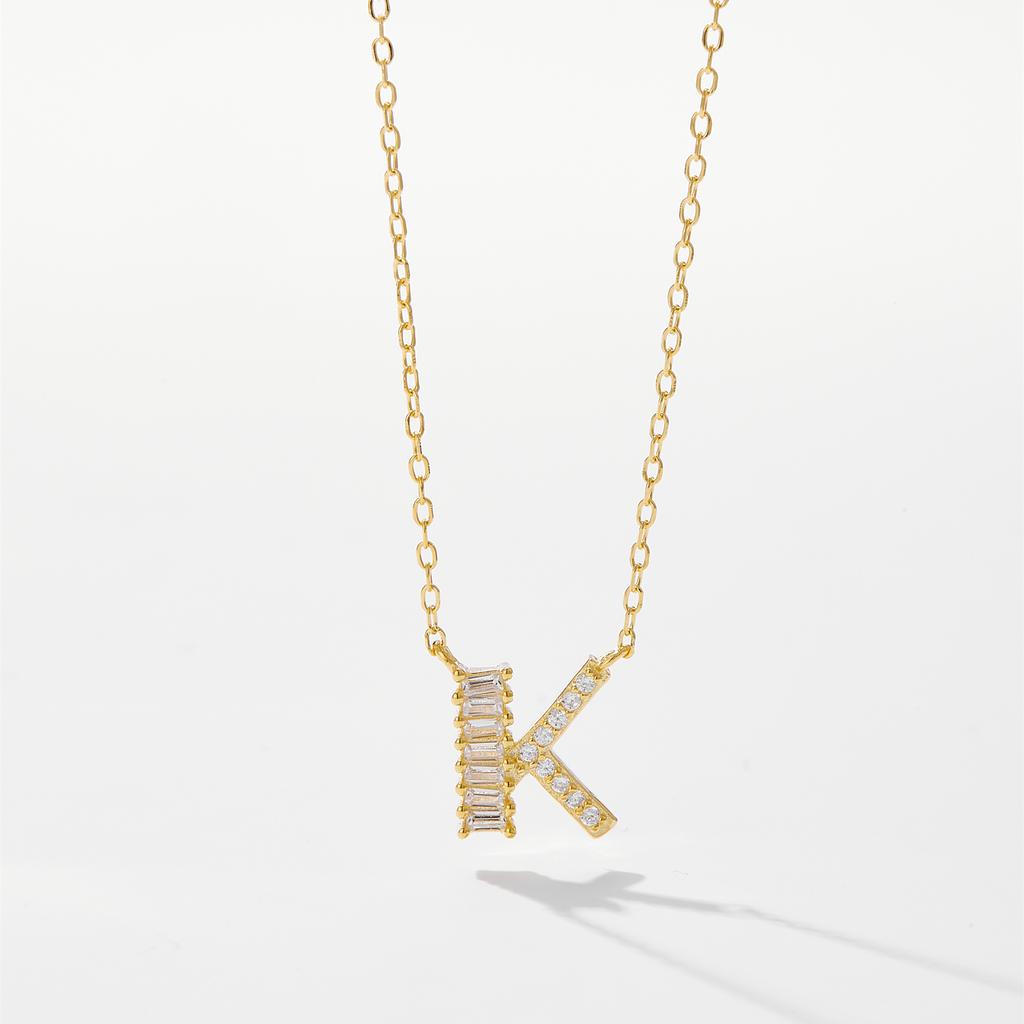 ANDYWEN 925 Sterling Silver Gold Letter Pendant Initial Necklace 2024 Women Fine Fashion Accessories Jewelry