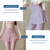 High-Waisted Yoga Leggings with Skirt and Pockets - Plus Size, Elastic, Butt Cover, Sportswear