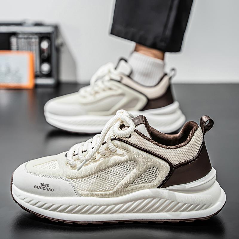 White Men Casual Sports Shoes Fashionable Thick Soled Skateboarding Trendy Comfortable Man Suitable Outdoor Breathable Versatile