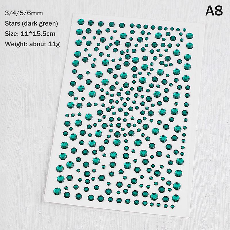 1 Sheet 3D Face Eye Party Makeup Tattoo Sticker Diamond  Sticker Self-Adhesive Mixed  Face Decoration Sticker