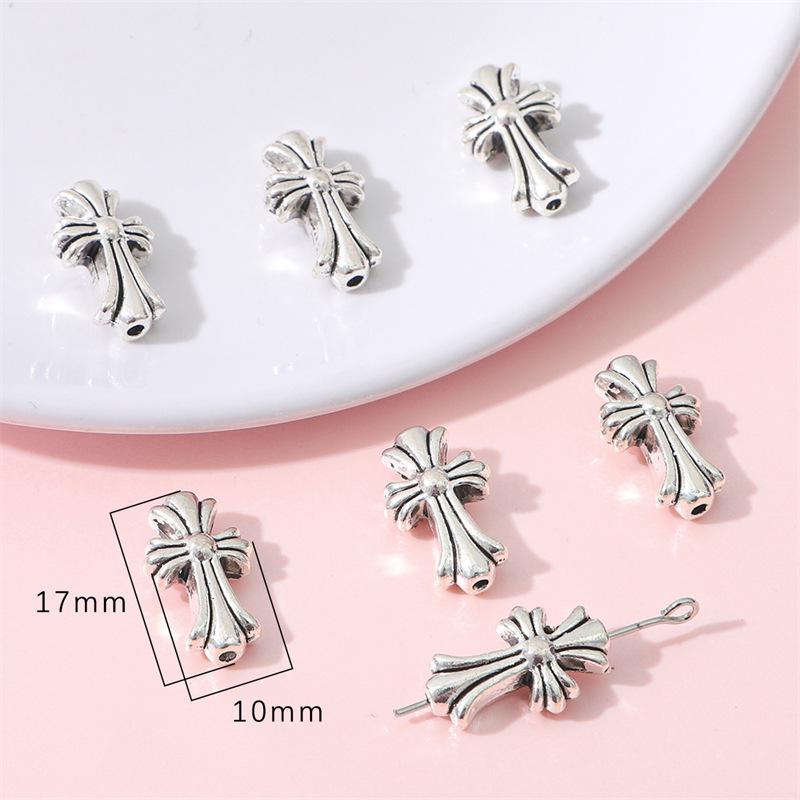 Antique Silver Alloy Heart, Flower & Butterfly Pendant for DIY Retro Jewelry Making