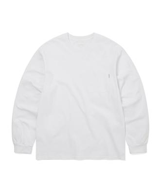 THISISNEVERTHAT T-shirt Basique Manches Longues Poche Blanche