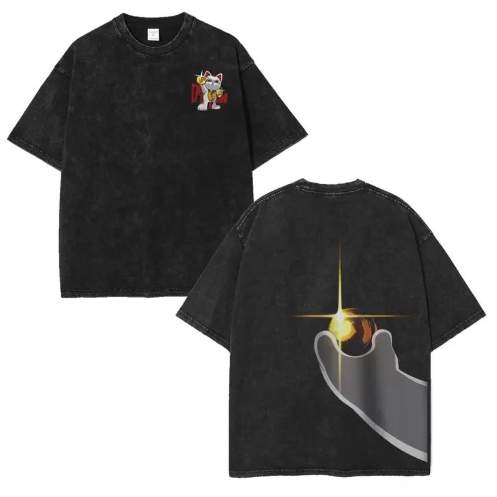 Dandadan Main Characters & Supernatural Forms Vintage Washed Anime T-Shirt, Unisex Manga Fan Streetwear Tee, 100% Cotton Casual Short Sleeve Top