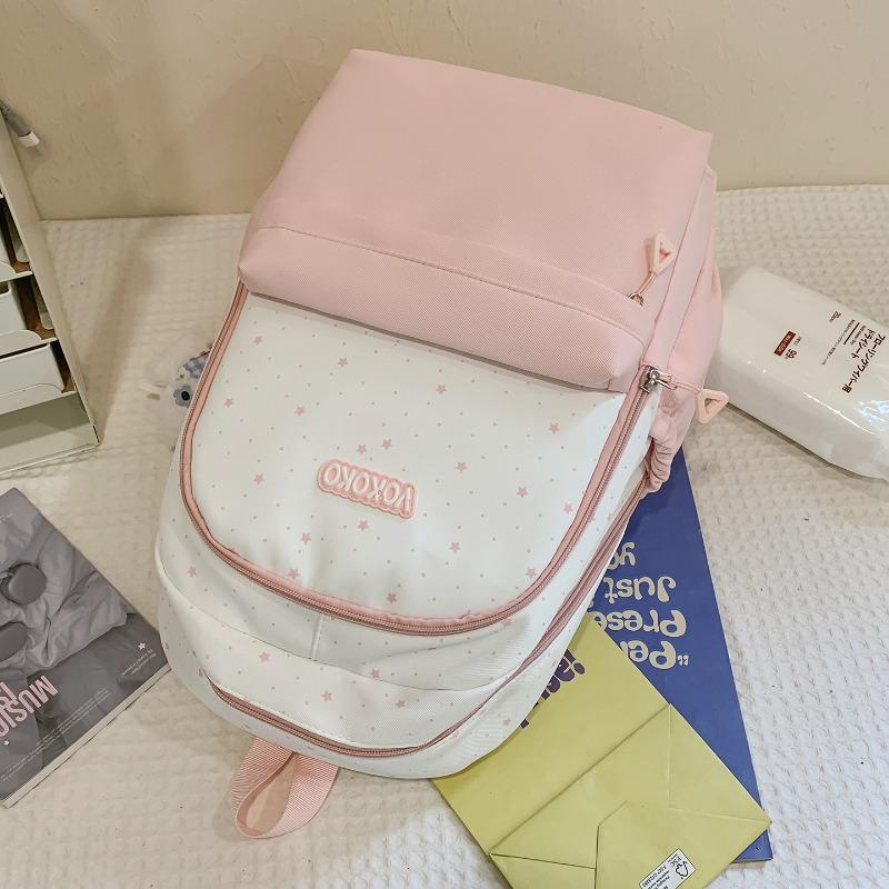 Simple Star Shaped Nylon Backpack with Cute Style Casual Student Backpack with Large Capacity and Multiple Pockets Suitable for Daily and Student Use