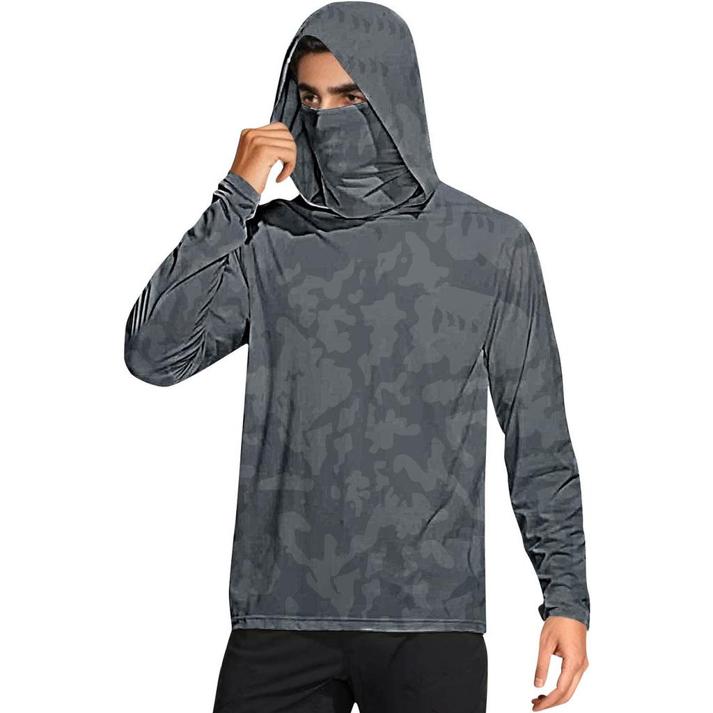 Men's  Shirt With Mask Lightweight Long Sleeve Hooded Hiking Fishing Performance