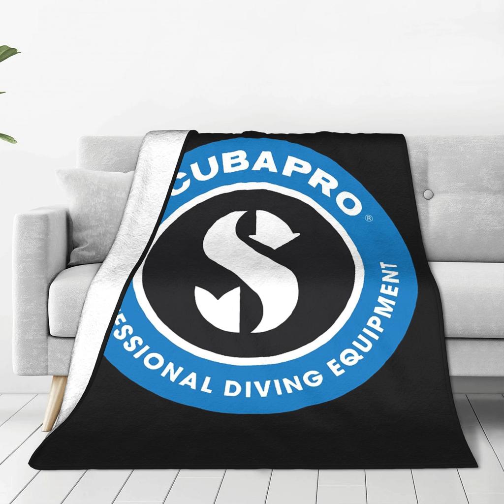 Flannel Throw Blanket Scubapros Diving Logo Warm Plush Blankets Soft Bedspread for Bed Living room Home Travel Couch