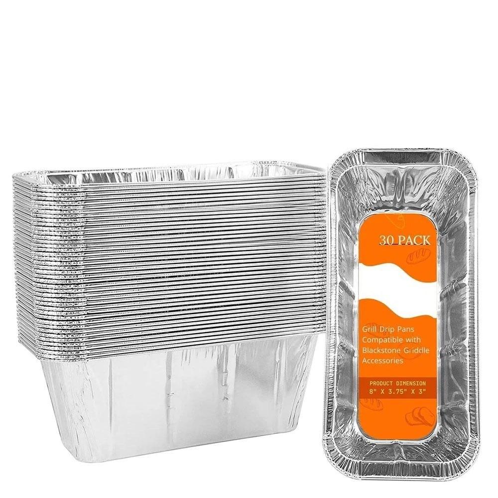 30/50 Stück Einweg-Grill-Fettauffangschale Aluminium Tropfschalen Einweg-Aluminiumfolien-Box Küchenvorbereitung