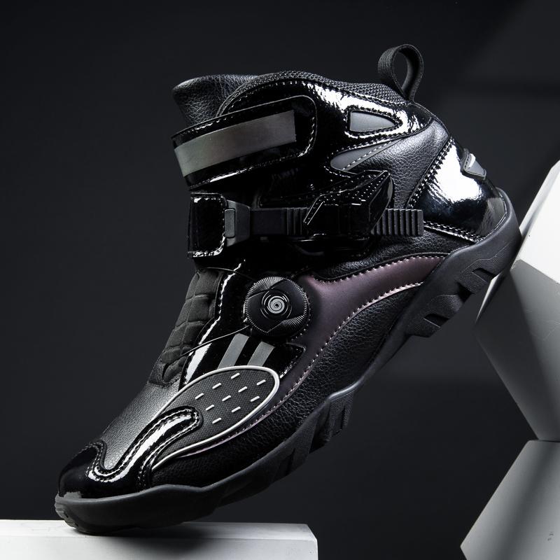 37-48 Pánské/Dámské Vysoké Motocyklové Boty Motocyklové Boty Otočný Knoflík Suchý Zip Cyklistické Boty