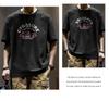2026 Men's Summer American Retro Cotton T-shirt, Japanese Trendy Brand, Loose Fit, Short Sleeve, Round Neck