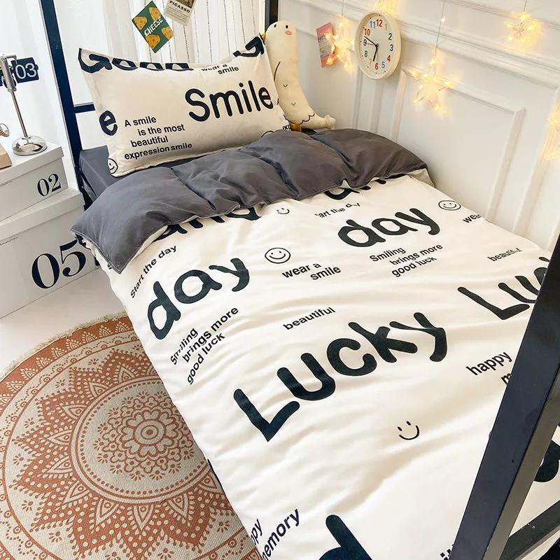 

Мягкий пододеяльник, простыня, наволочка, комплект постельного белья с рисунком Love Hear 3 Pcs Single-1.2m