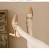 Sandali Moderni con Tacco Quadrato e Tacco Alto Cinturino con Fibbia Scarpe da Donna Monocolore in Saldo 2025 Moda Sandali da Donna Bassi Essenziali