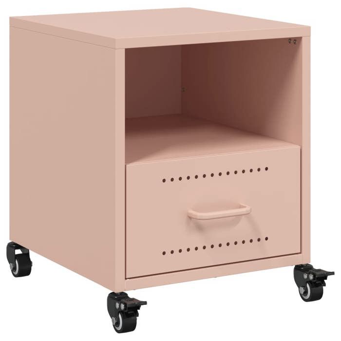VidaXL Pink Bedside Table 36x39x43.5 Cm Steel, Cabinet, Bedroom Furniture, Phone Stand, Cabinet 846706
