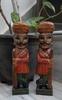 Set Statuetă Gardian Indian din Lemn, Lucrat Manual: Decor etnic