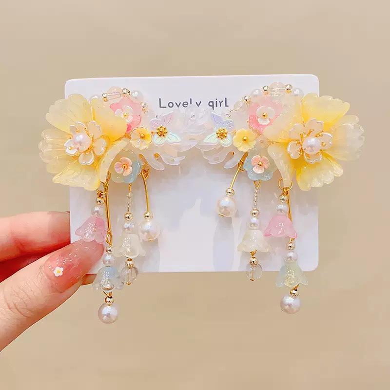 Ancient Style Princess Tassel Hair Clip for Girls - Hanfu Headdress Costume Accessory