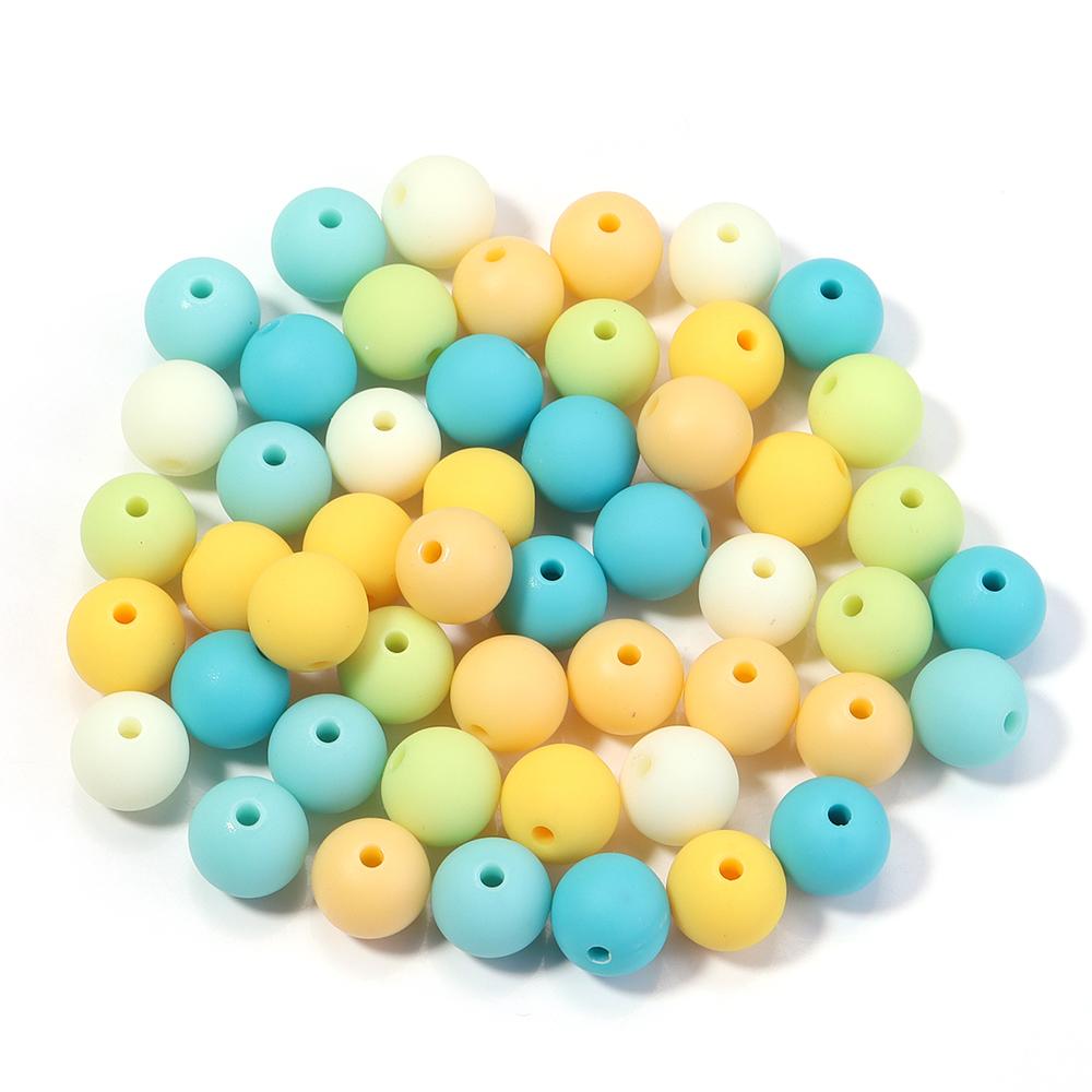 6/8/10/12/14mm Mix Colored Matte Acrylic Spacer Beads Loose Jewelry Round Beads For Making Bracelet Necklace Earring DIY Jewelry