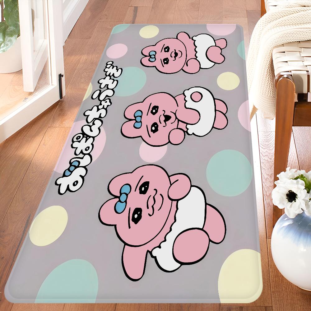 O-Opanchu U-Usagi Cartoon Cute Kitchen Mat Kids Room Bedroom Decoration Balcony Anti-Slip Doormat Living Room Alfombra