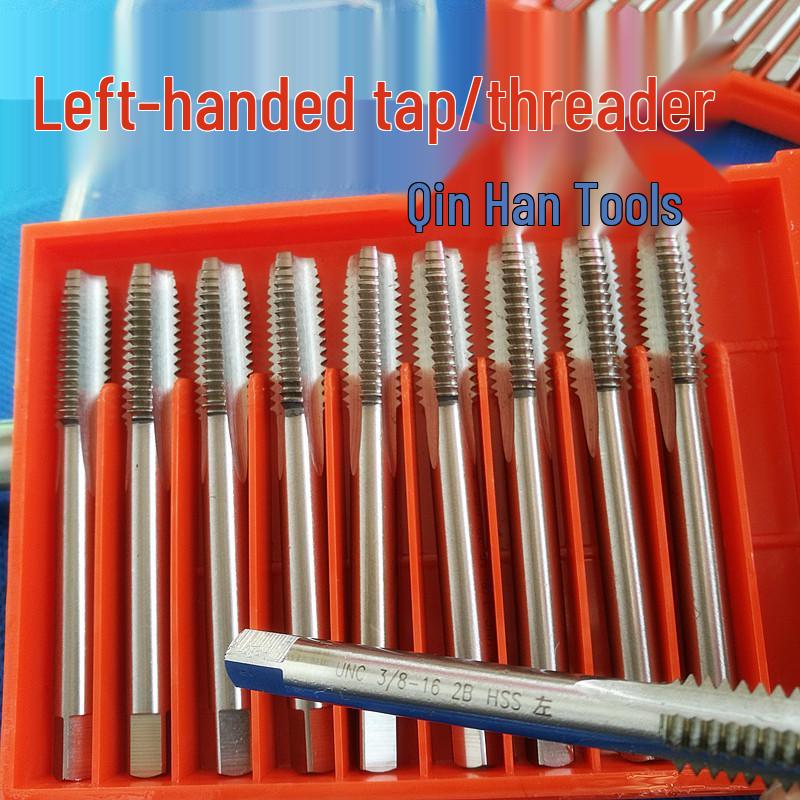 Left Hand Spiral Flute Tap: Sizes 3/16, 1/4, 5/16, 3/8, 7/16, 1/2, 9/16, 5/8 - US/UK Threads