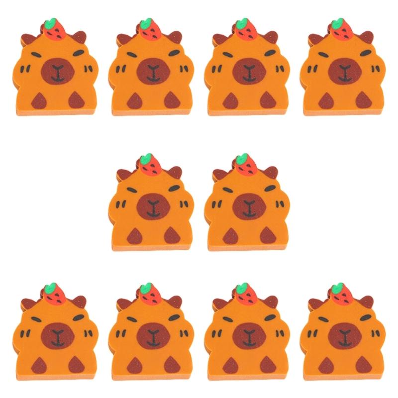 10 Pcs Lovely Animal Pencil Erasers Capybara Erasers Practical Erasers Soft Erasers Reward Gift Back to School Supplies