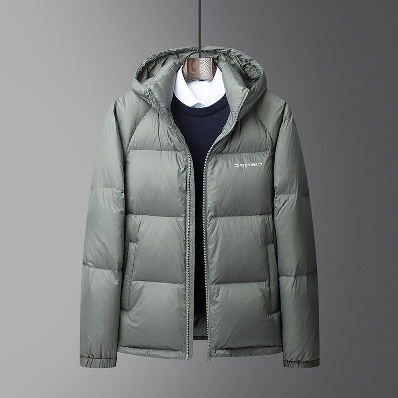Men's Hooded Down Jacket - Winter 2025 Fashion: Short, Thick, High Loft, Warm Puffer Coat