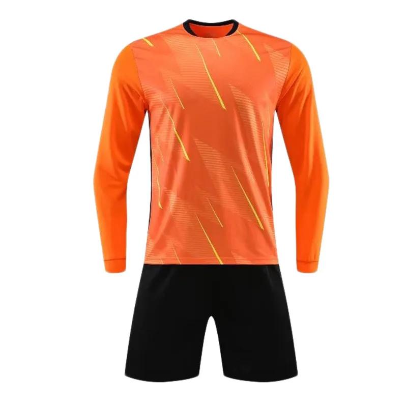 Men Kid Long Sleeve Football Jersey Set New Season Team Soccer Training Match Sports Uniform Suit for Children