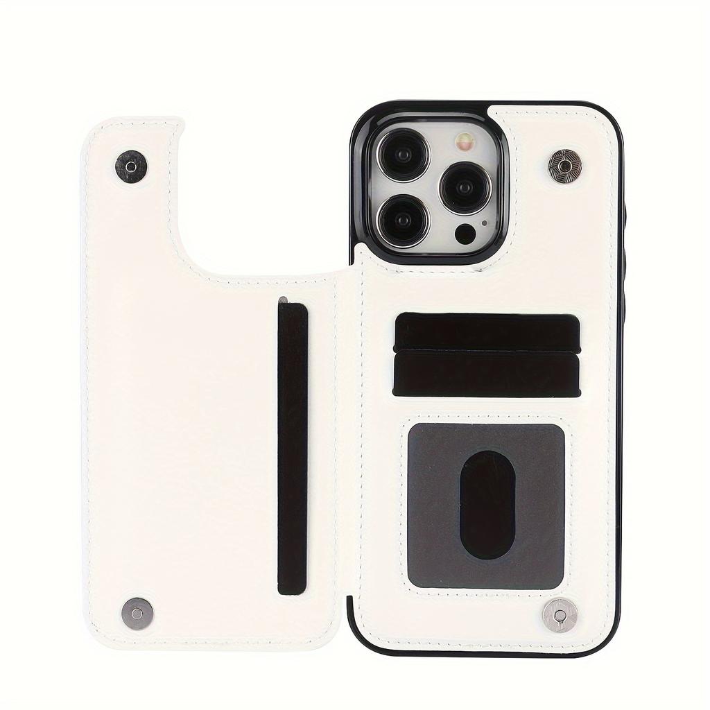 Handytasche, Brieftaschen-Handyhülle mit Kartenhalter, PU-Lederhülle mit Ständer und Kartenfächern, doppeltem Magnetverschluss und langlebiger, stoßfester Hülle für das iPhone