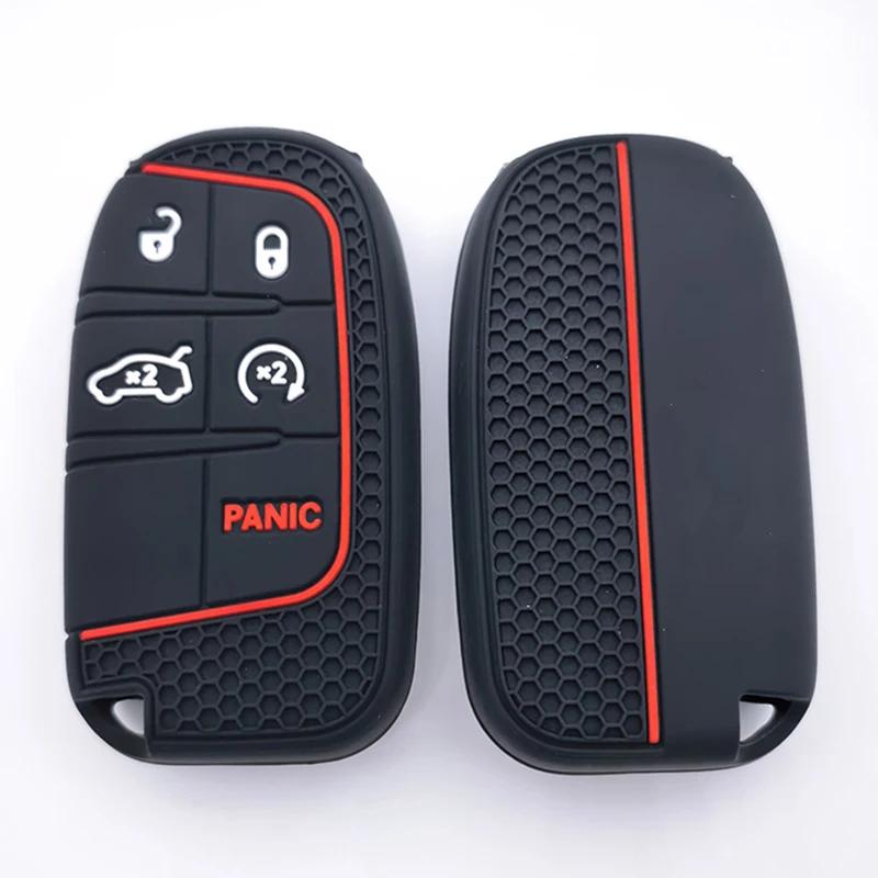 5 Buttons Silicone Car Key Cover Case For Jeep Renegade Compass Grand Cherokee For Chrysler 300C Wrangler Dodge Car Accessaries