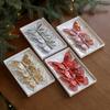 3PCS Simulated Glitter Butterfly Ornament Clips Designed for Christmas Tree Decoration and Holiday Arrangements
