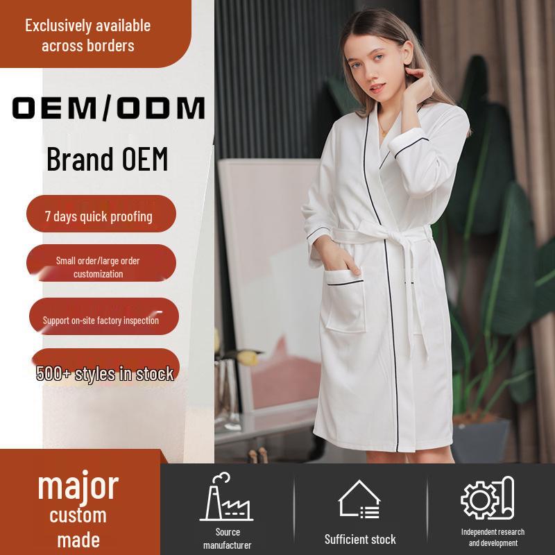 2025 Frühling-Herbst Unisex Waffelbademantel - Anpassbares Logo für Hotels & Salons