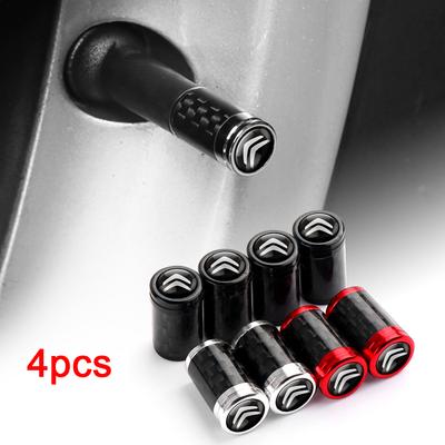 4pcs Metal Carbon Fiber Car Tire Valve Cap Dust Cap Rim Accessories For C1 C2 C3 Grand C4 Picasso C4L VTS C-ELYSEE DS C6