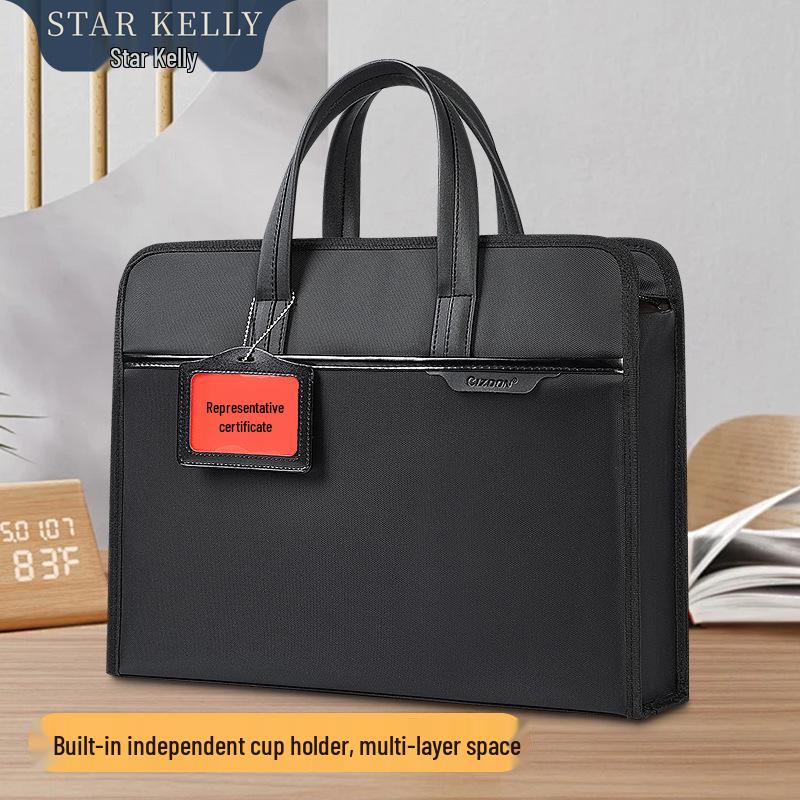 Men's Oxford Cloth Laptop Briefcase: Printed Handbag for Business, Office, and Document Carrying