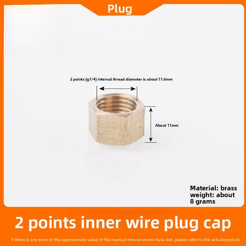 BSP 1/8"1/4"3/8"1/2"3/4'' Male&Female Threaded Brass Pipe Hex Head Brass Stopper End Cap Plug Plumbing Fitting Connector Adapter