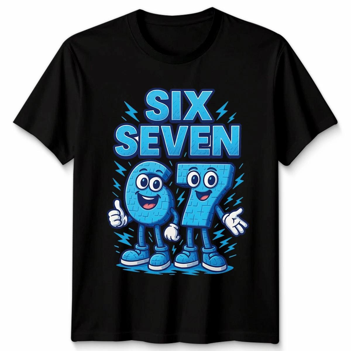 

Six Seven Cartoon Viral Tiktok Meme Unisex TShirt L