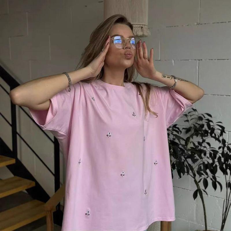 European and American New Fashion Casual Loose Print Short sleeve T-shirt Top Loose Printed T-shirt Top