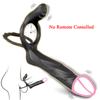 Remote Controlled Double Penetration Vibrator for Couple Anal Plug Vibrator with Penis Cock Ring Adult Sex Toys for Men Women