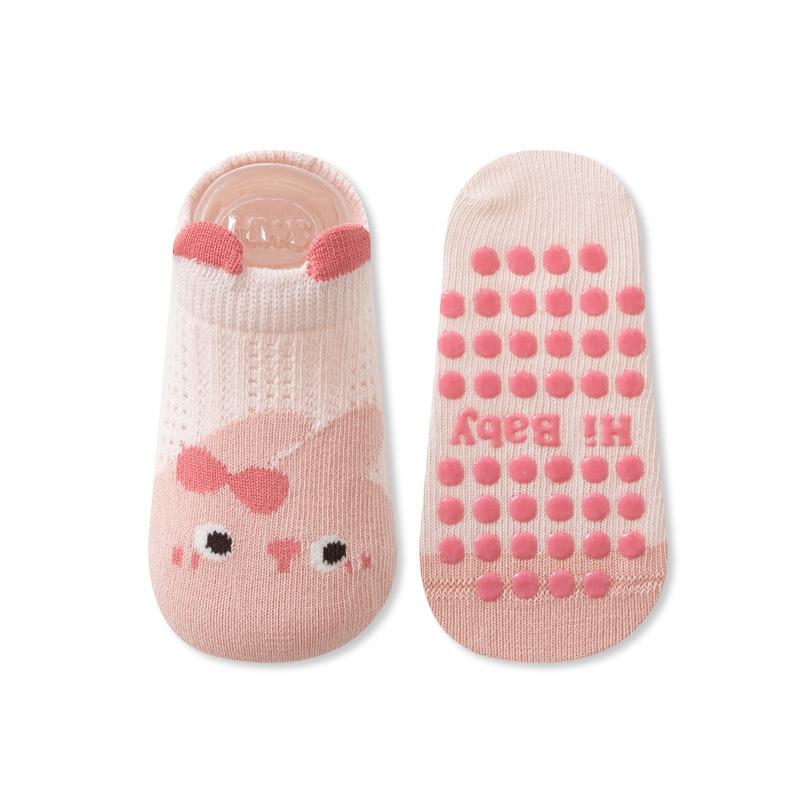 Summer Baby Floor Socks with Anti-Slip Cotton Breathable Mesh Ankle Socks Baby Socks Cute Cartoon Kids Footwear