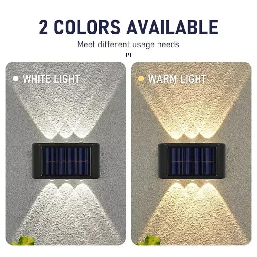 2/4/6 Led Solar Lights Outdoor Waterproof Atmosphere Up And Down Wall Lamp Solar Energy Lighting For Garden Yard Street Decor