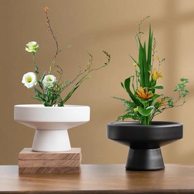 Flower Arrangement Ware Ceramic Flowerpot Desktop Storage Bonsai Copper Needle Floral Accessories Flower Vase Home Decoration