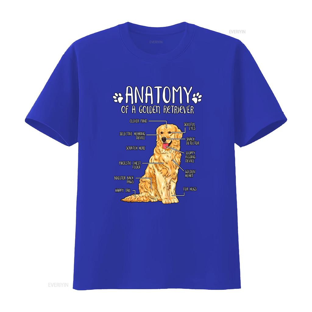 Funny Golden Retriever Anatomy Print Casual Dog Lover T Shirt vintage Washed fashion Versatile homme Soft Stretched Unisex