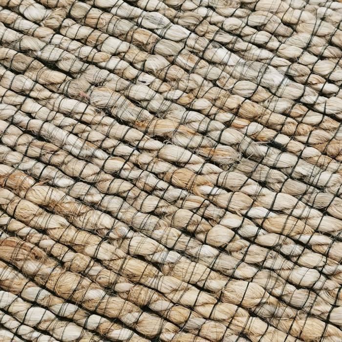 Tapis salon tressé en jute naturel 120x170