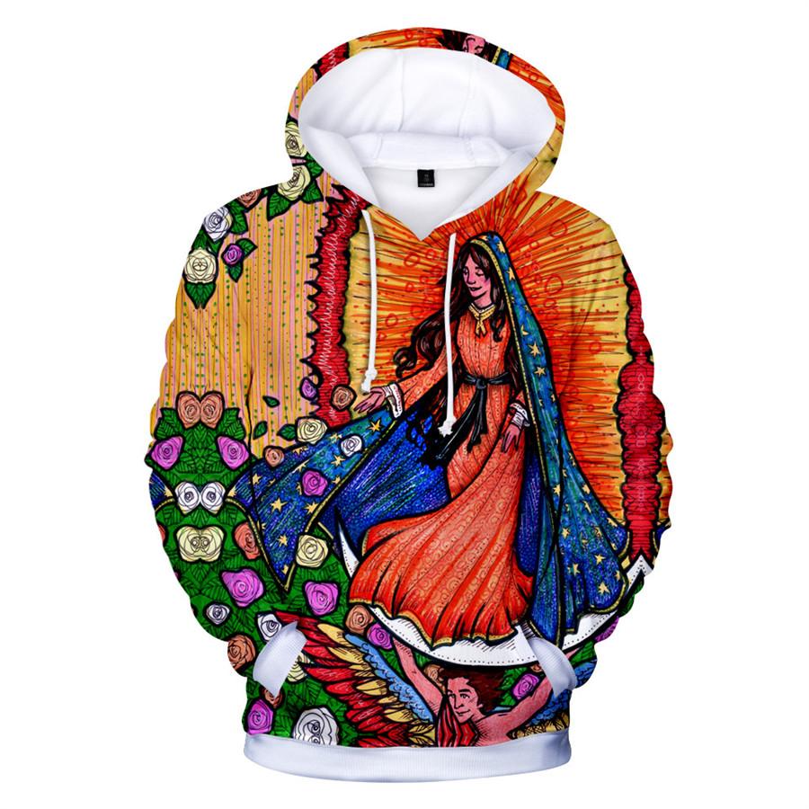 Moda Meryem Baskılı Kapüşonlular Erkekler Kadınlar Casual Kazak Streetweed İlkbahar Ve Sonbahar Uzun kollu Hip Hop Kazak