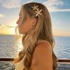 2PCS Starfish Hair Clips Set Alloy Material with Pearl and Rhinestone Embellishments Decorative Hair Accessories for Women Girls
