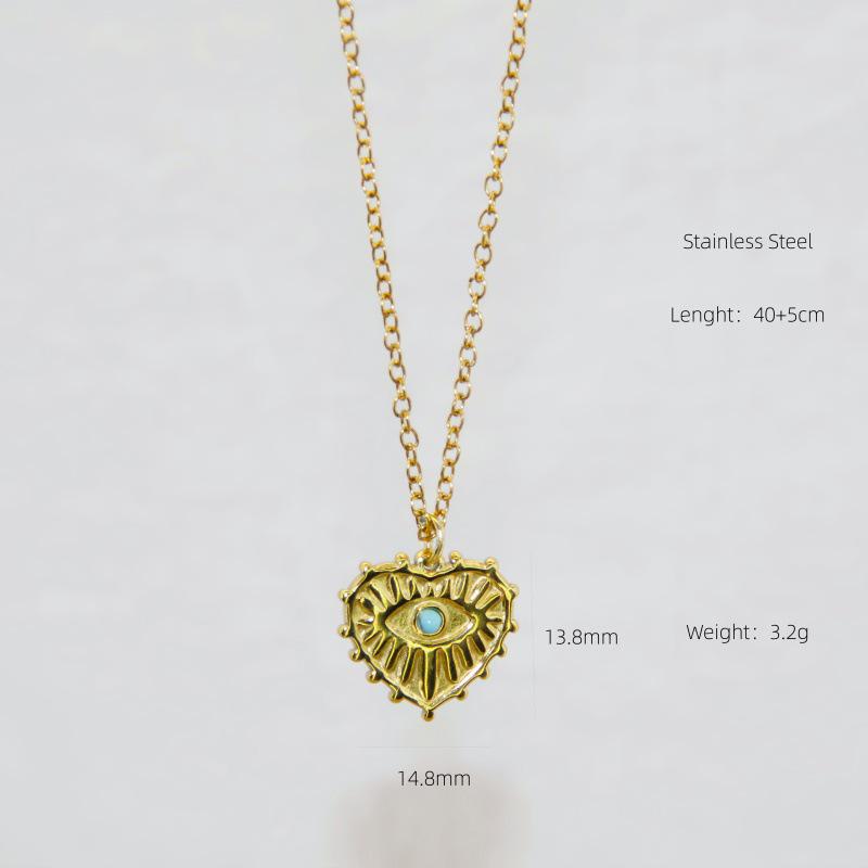 Women's Radiant Eye Pendant Cross Chain Necklace - Versatile Street Style Jewelry in Stainless Steel