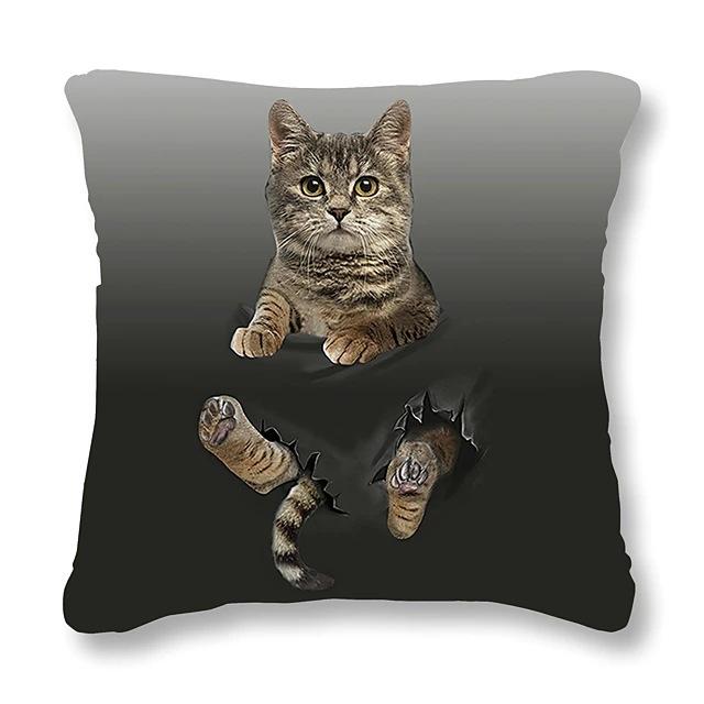 Home Decor Cute Kitten Patterns Pillow Covers for Decor Pattern Cushion Cover Suitable for Sofa Bedroom Car Pillow Cover
