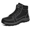 Men's Waterproof Non-Slip High-Top Hiking & Travel Shoes - Versatile, Outdoor, Plus Size, Velvet-Lined.