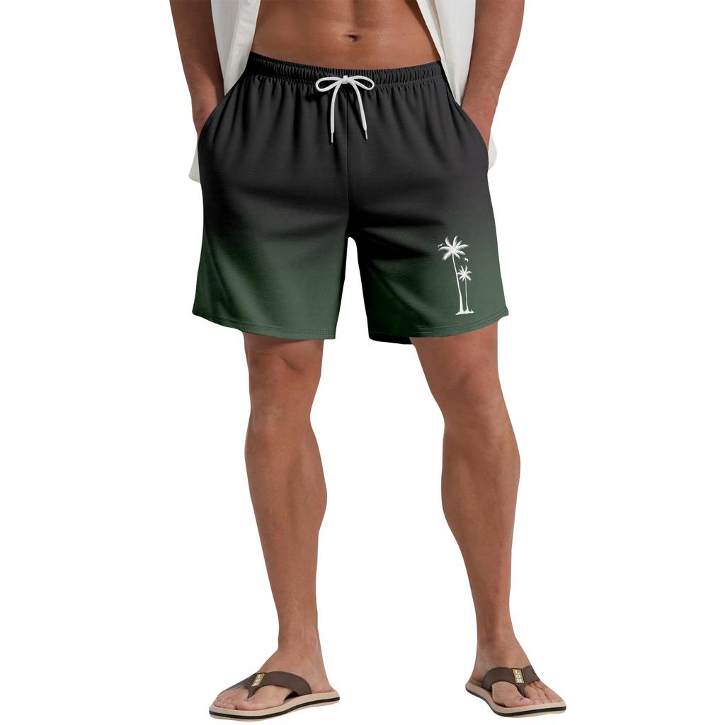 Hawaiian Plant Printed Men's Casual Beach Shorts