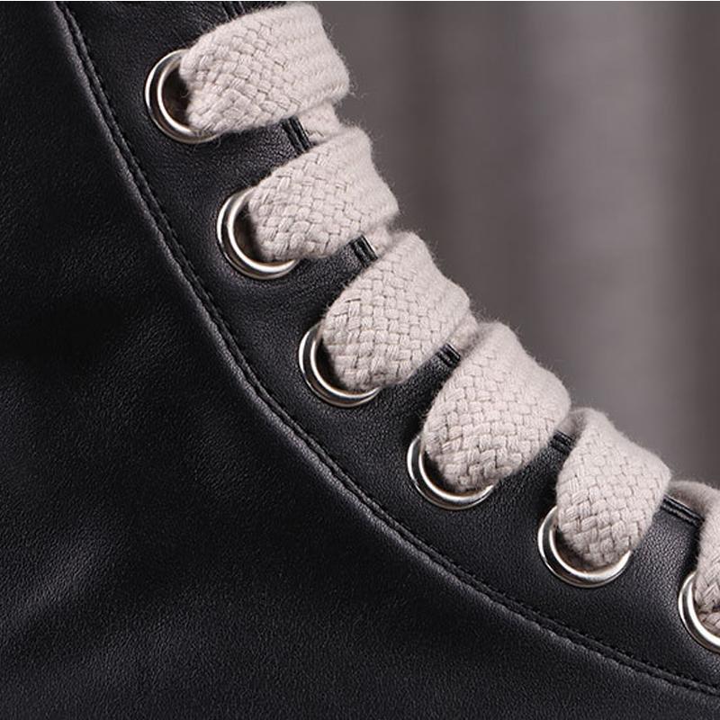 Herr Casual Skor Mode Herr Sneakers Snörskor för Man Streetwear Extra Långa Skosnören Svarta Enfärgade Sneakers