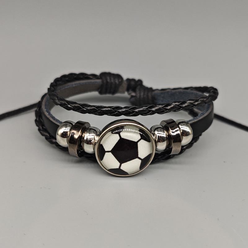European & American Sports Style Beaded Football Friendship Bracelet - Y2K Commemorative Fan Accessory