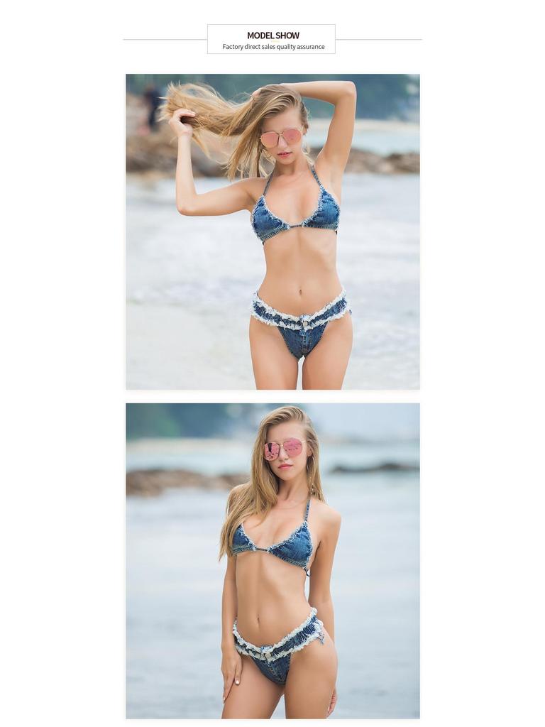 Dámské džínové bikini šortky Meileya s nízkým pasem - Sexy letní hot pants v evropském/americkém stylu
