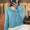 Women Sweater 100% Wool MODERN NEW SAGA Knit Pullover V-neck Thin Spring Autumn Jumpers Female Knit Tops