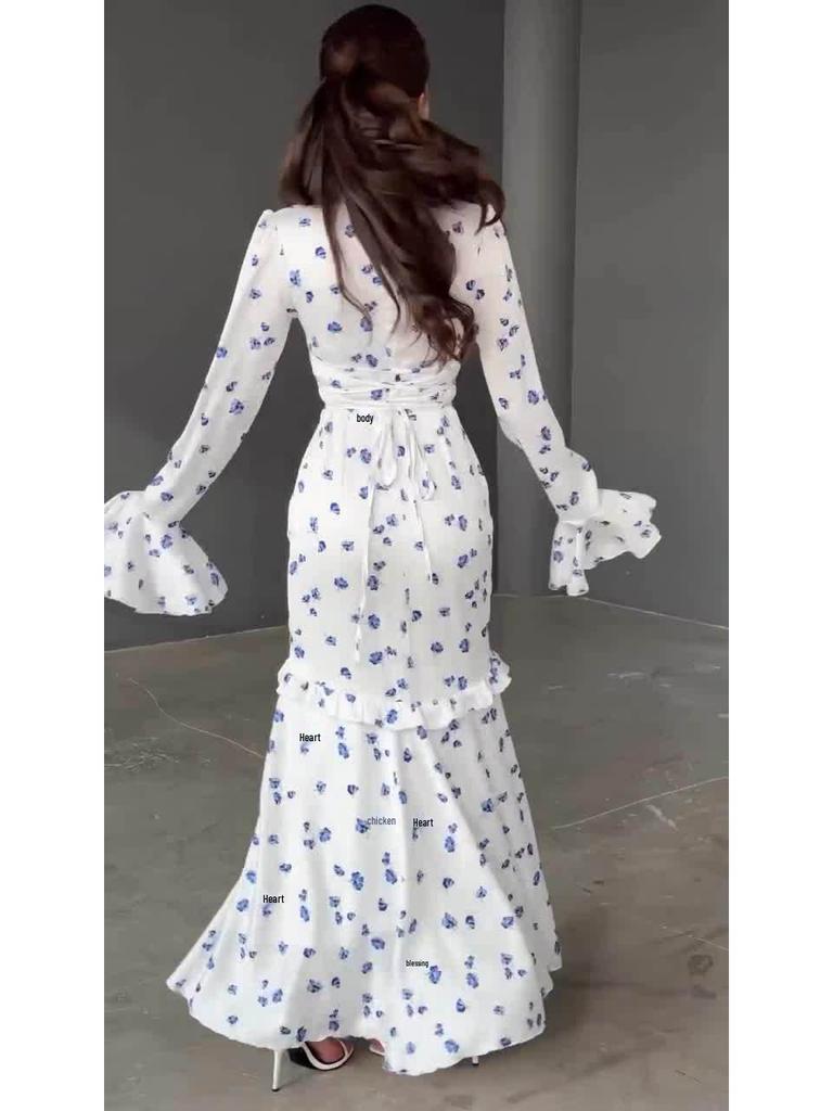 Slim Fit Floral Ruffle Dress - Gentle Spring 2025 Collection